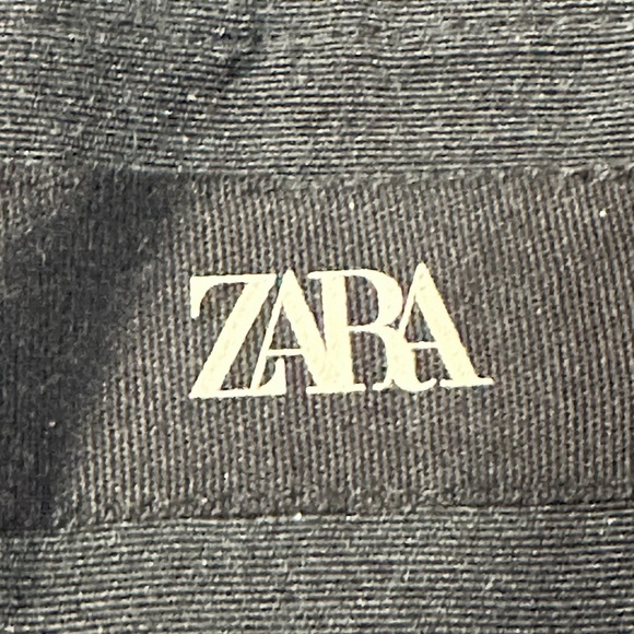 Zara Genuine Extra Large Black Shopper Tote Fabric Foldable Tote Reusable Bag - Picture 5 of 13